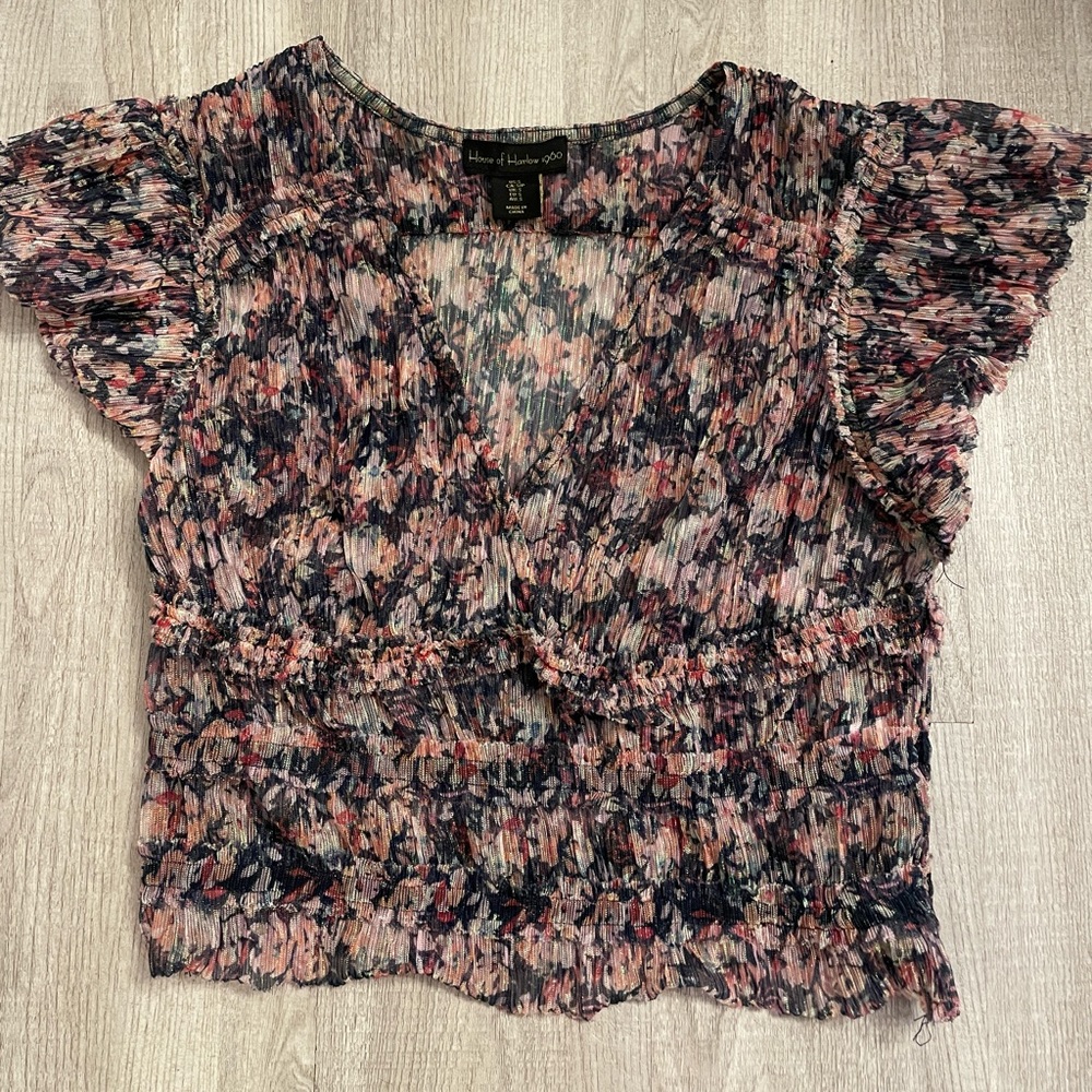 House of Harlow 1960 Multicolor Sheer Blouse